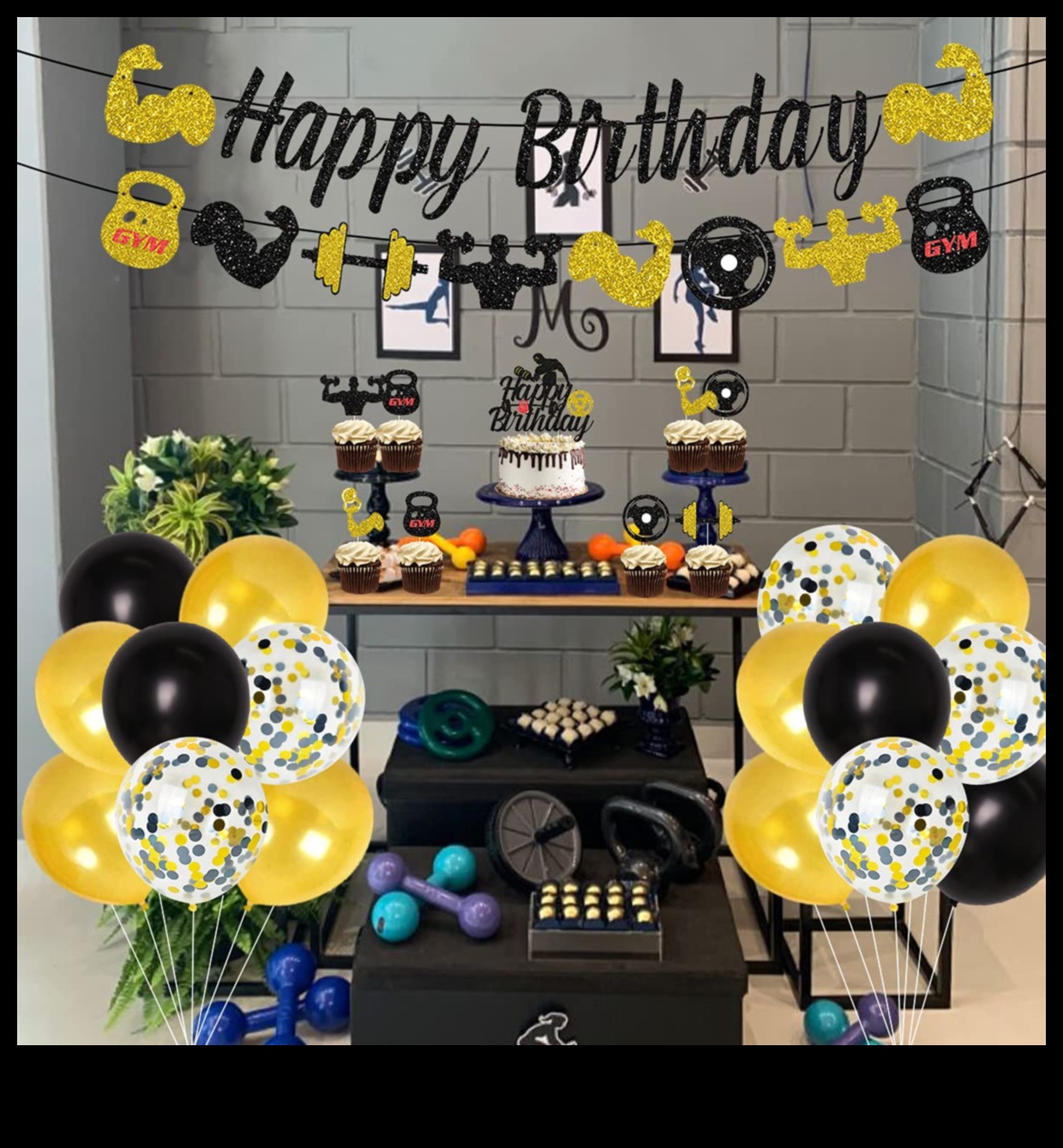 مهرجان اللياقة البدنية: معدات التمرين للاحتفال بعيد ميلاد نشط